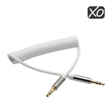 XO - Stecker auf Stecker 2M mit Frühlings-Kabel - 3,5 mm - Weiß