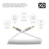 XO - Stecker auf Stecker 2M mit Frühlings-Kabel - 3,5 mm - Weiß