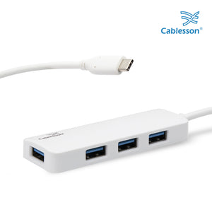 Cablesson - USB-C 4 x USB 3.0-Hub-Kabel - L - 250mm - Weiß