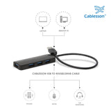 Cablesson - USB 4 x USB 3.0-Hub-Kabel - 250mm - Schwarz & - Weiß