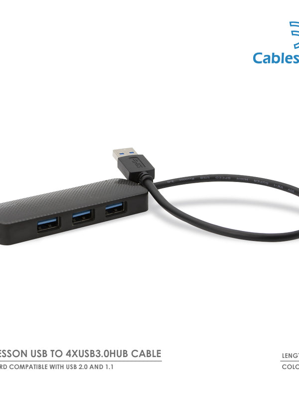 Cablesson USB to 4xUSB3.0HUB Cable L=250mm - Black