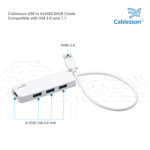 Cablesson - USB 4 x USB 3.0-Hub-Kabel - L250mm - Weiß