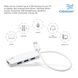 Cablesson - USB 4 x USB 3.0-Hub-Kabel - L250mm - Weiß