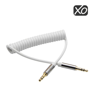 XO - Stecker auf Stecker 3M mit Frühlings-Kabel - 3,5 mm - Weiß