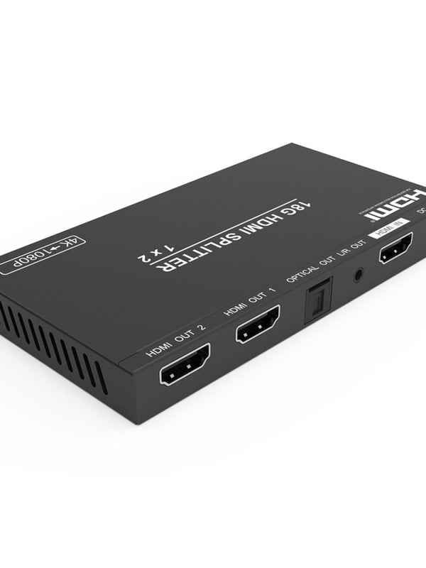 HDElity HDMI 2.0b 1x2 Splitter 18G 4: 4: 4 mit Scaler Audio - Mit EDID - HDR HDCP 2.2, 4K & 1080P Scaler