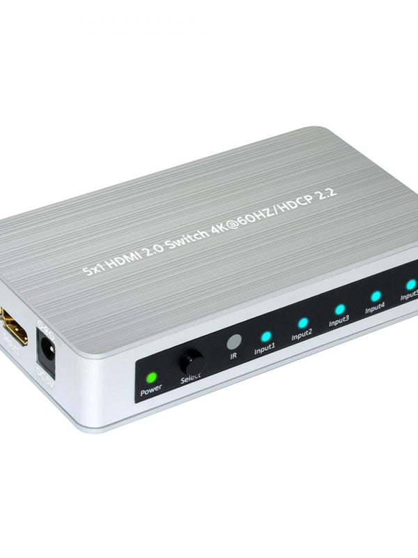 HDElity 5X1 HDMI 2.0-Switch 5 Anschl&#252;&#223;e HDMI 2.0-Switch 5 Eingang 1 Ausgang Unterst&#252;tzung 4K @ 60Hz f&#252;r Blu-ray Xbox One XPS4 Pro TV-Box Laptop-Projektor HDTV