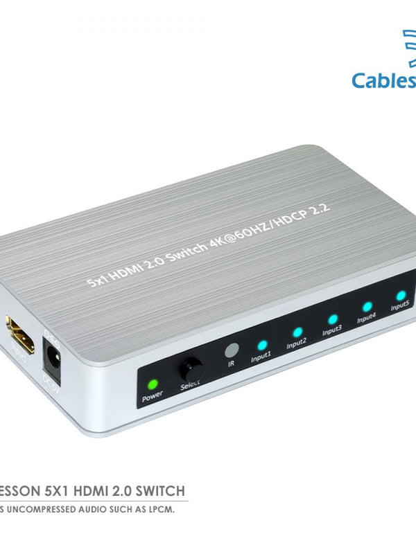 HDElity 5X1 HDMI 2.0-Switch 5 Anschl&#252;&#223;e HDMI 2.0-Switch 5 Eingang 1 Ausgang Unterst&#252;tzung 4K @ 60Hz f&#252;r Blu-ray Xbox One XPS4 Pro TV-Box Laptop-Projektor HDTV