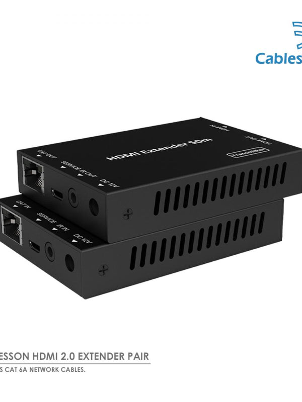 HDElity HDMI 2.0 Extender Pair HDR-Unterstﺃﺱtzung (4K @ 60Hz HDMI ﺃﺱber Ethernet-Kabel) - Bis zu 60 m - 4096 x 2160p Auflﺃ٦sung