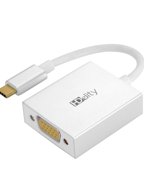 HDElity USB Type C Male to VGA Female Adapter-White