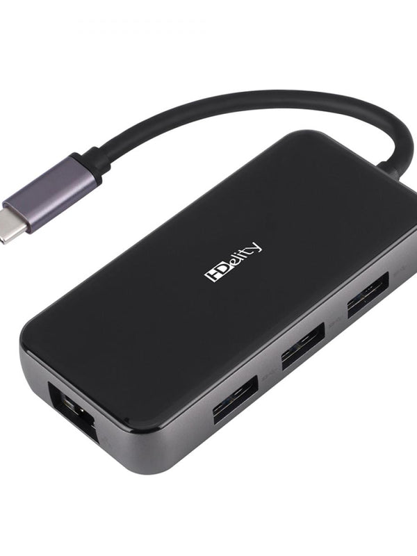 HDelity USB Type C Male to USB3.0+HDMI +RJ45+PD Adapter 6 in 1
