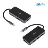 HDelity USB Type C Male to USB3.0+HDMI +RJ45+PD Adapter 6 in 1