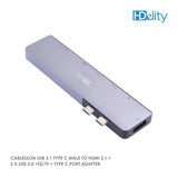 HDelity USB 3.1 Type C Male to HDMI+2*USB 3.0+SD/TF+Type C Female Port