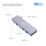 HDelity Type C Male to 2*USB 3.0+HDMI+ PD charging Adapter