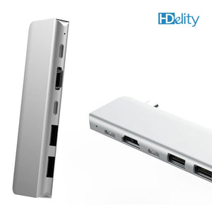 HDelity Type C Male to 2*USB 3.0+HDMI+ PD charging Adapter
