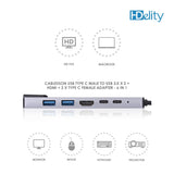HDelity USB Type C Male to USB 3.0 * 2 + HDMI +Type C Female * 2 Adapter 6 in 1