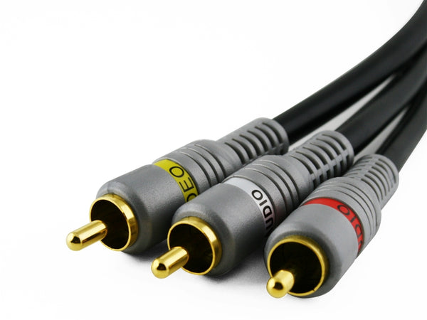 Cablesson® Gold Series Composite AV & Audio (Red/White/Yellow) - 3m - Cable