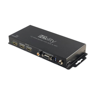 Cablesson HDelity 1x2 HDMI Splitter mit 4K2K (Adv EDID) + XO Platinum 1,5 m High Speed HDMI-Kabel mit Ethernet - Silber