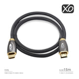 Cablesson 1X4 HDMI 2.0 Splitter mit EDID (18G) v2 + XO PRO 15 m / 15 m HDMI Gold-Kabel mit Ethernet