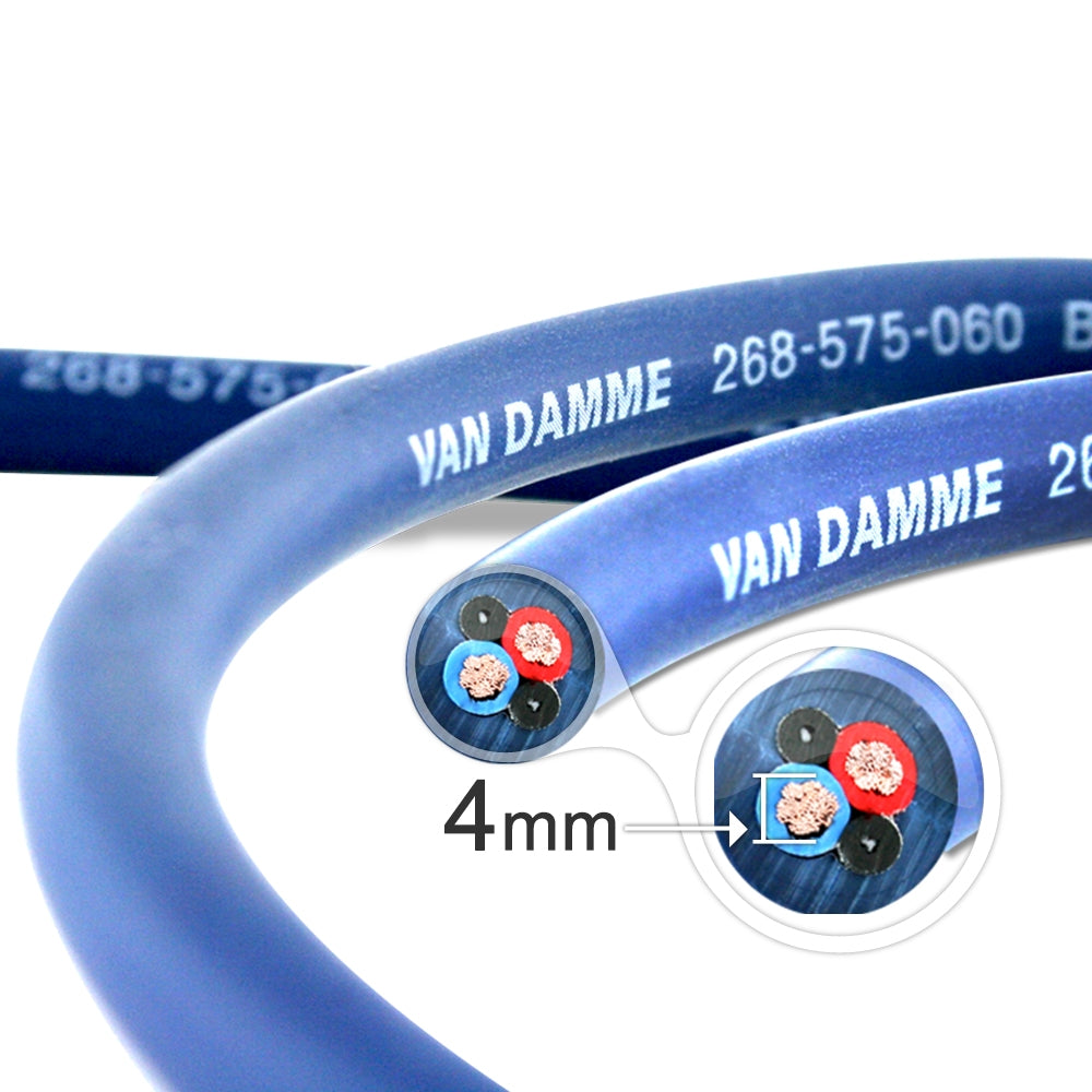 Van Damme Professional Blue Series Studio Grade 2 x 4.0 mm (2 core) Twin-Axial Speaker Cable 268-545-060 15 Metre / 15M