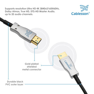 Cablesson 1x2 HDMI 2.0 Splitter mit EDID (18G) mit Ivuna Erweiterte AOC HDMI 2.0 - 30 m