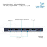 Cablesson 1X4 HDMI 2.0 Splitter mit EDID (18G) v2 mit Ivuna Advanced High Speed 2m HDMI-Kabel mit Ethernet