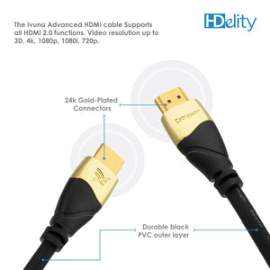 Cablesson HDelity 1x2 HDMI Splitter mit 4K2K (Adv EDID) mit Ivuna erweiterte Premium Certified HDMI-Kabel 2.0 - 1m