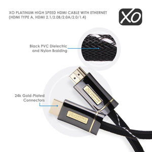Cablesson HDelity 1x4 HDMI Splitter mit 4K2K mit XO Platinum 0.5m High Speed HDMI-Kabel mit Ethernet - Schwarz