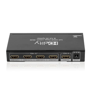 Cablesson HDelity 1x4 HDMI Splitter mit 4K2K mit XO Platinum 1,5 m High Speed HDMI-Kabel mit Ethernet - Gold