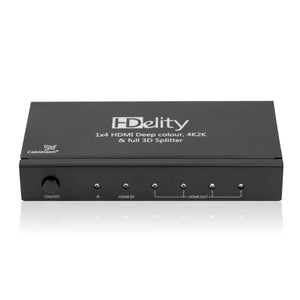 Cablesson HDelity 1x4 HDMI Splitter mit 4K2K mit XO Platinum 1,5 m High Speed HDMI-Kabel mit Ethernet - Gold