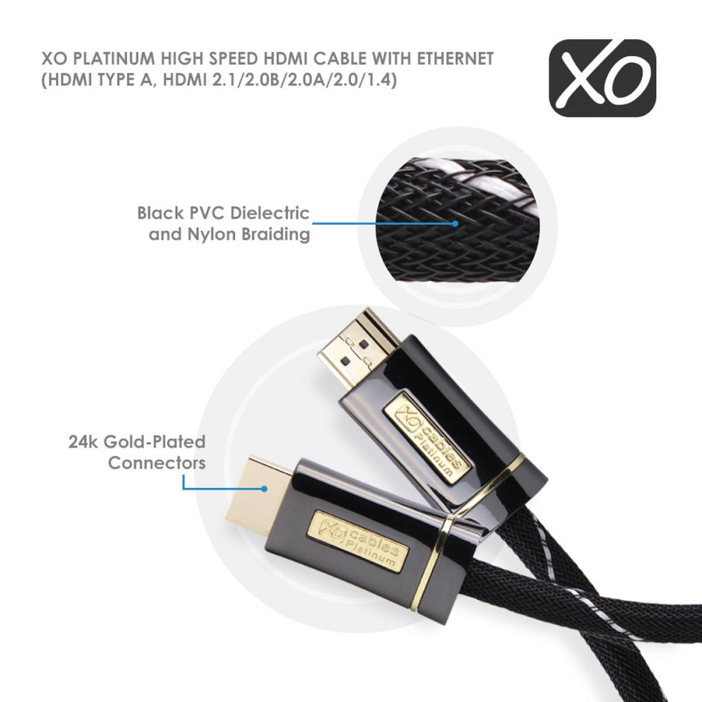 Cablesson HDelity 1x4 HDMI Splitter mit 4K2K mit XO Platinum 18m High Speed HDMI-Kabel mit Ethernet - Schwarz