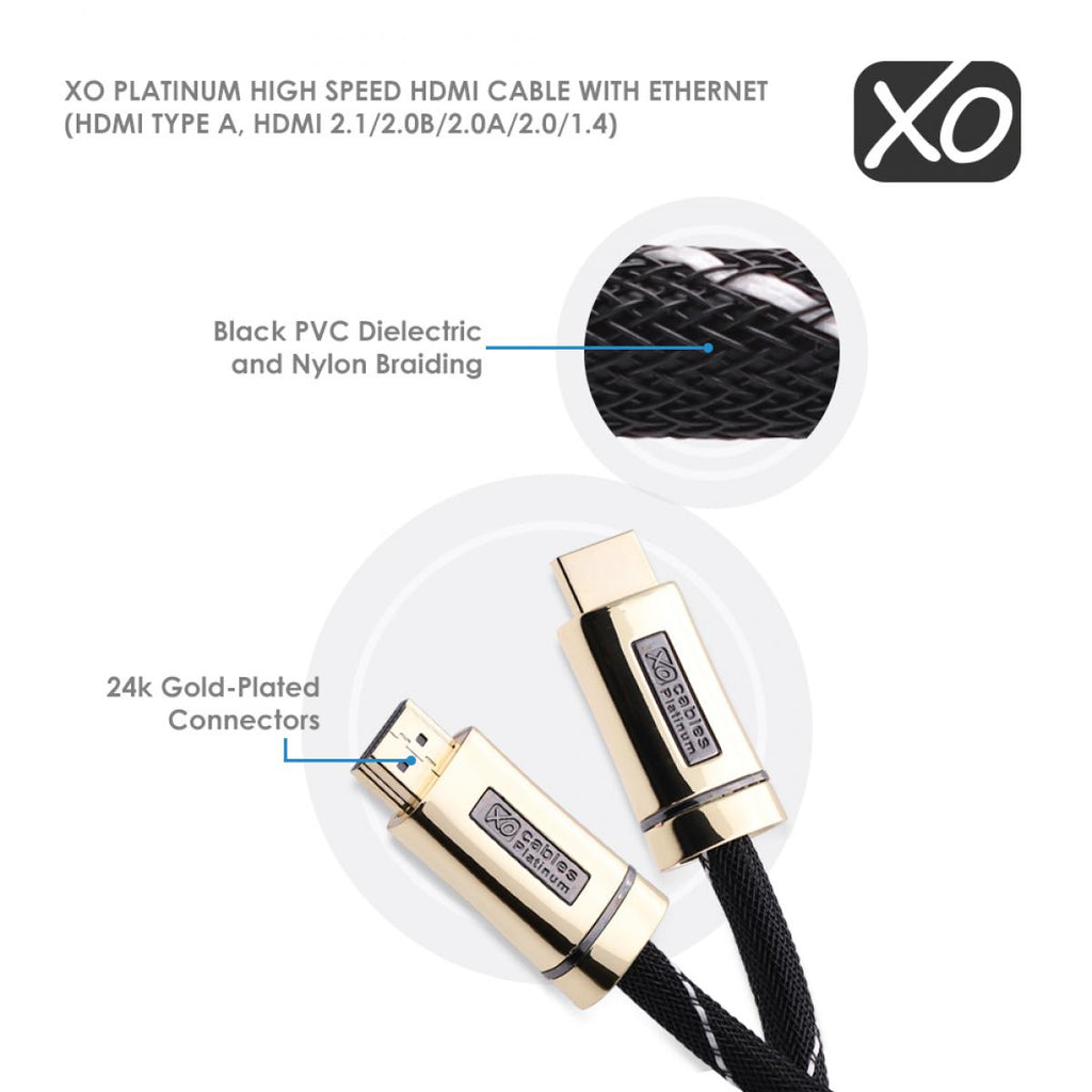 Cablesson HDelity 1x4 HDMI Splitter mit 4K2K mit XO Platinum 1m High Speed HDMI-Kabel mit Ethernet - Gold