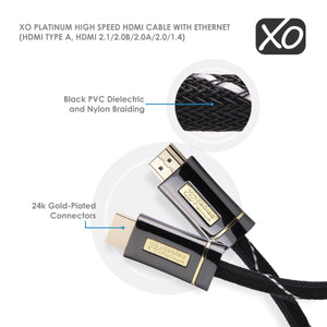 Cablesson HDelity 1x4 HDMI Splitter mit 4K2K mit XO Platinum 2m High Speed HDMI-Kabel mit Ethernet - Schwarz