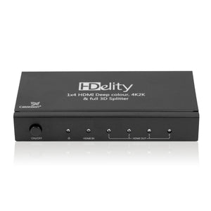 Cablesson HDelity 1x4 HDMI Splitter mit 4K2K mit XO Platinum 4m High Speed HDMI-Kabel mit Ethernet - Gold