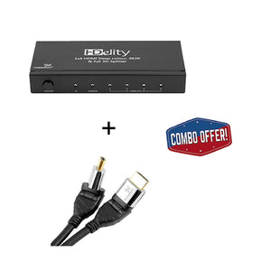 Cablesson HDelity 1x4 HDMI Splitter mit 4K2K mit Ivuna Flex Plus-4m High Speed ​​HDMI-Kabel mit Ethernet