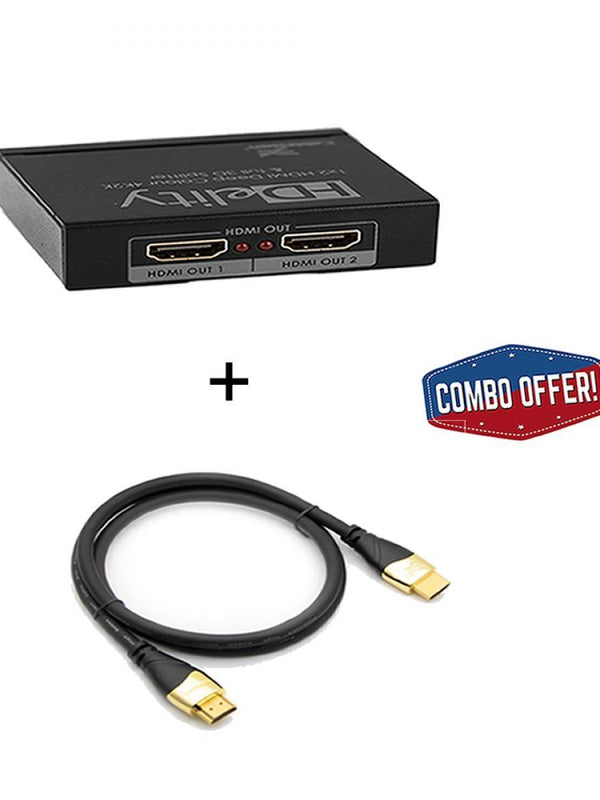 Cablesson HDelity 1x2 HDMI Splitter mit 4K2K (Adv EDID) mit Ivuna erweiterte Premium Certified HDMI-Kabel 2,0 - 1,5 m