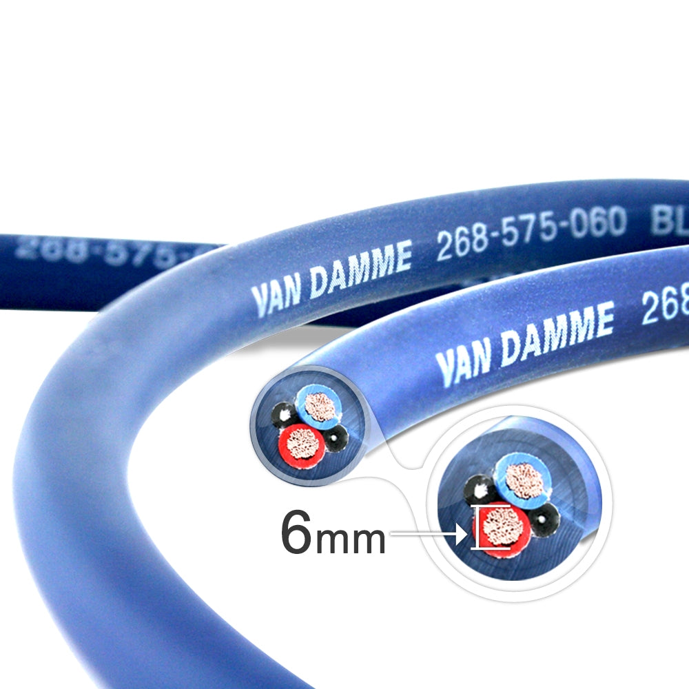 Van Damme Professional Blue Series Studio Grade 2 x 6 mm (2 core) Twin-Axial Speaker Cable 268-565-060 11 Metre / 11M