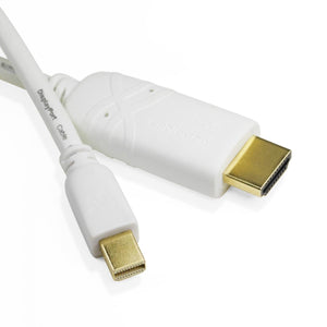 Cablesson weißes Gold überzogenes Verbindungsstück Mini Display Port zu HDMI Konverter-Video-Kabel (männlich zu weiblich) - 2er-Pack