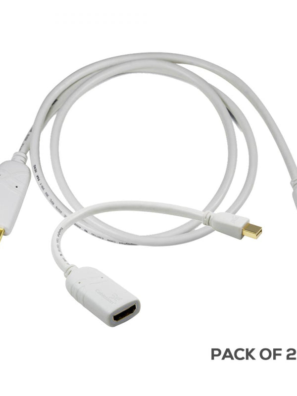 Cablesson Mini Displayport male to HDMI Adapter with Mini Displayport male to HDMI male cable 2 Meter ( Bundle )