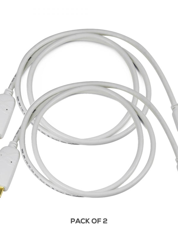 Cablesson White Gold Plated Connector Mini Display Port To HDMI Converter Video Cable ( Male To Female ) - 2 Pack