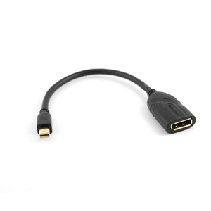 Cablesson Mini DisplayPort to DisplayPort adapter - Mini DP to DP adapter/cable - Thunderbolt displayport adapter male to female - for Macbook, iMac, 24k Gold Plated - Black