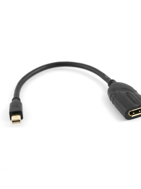Cablesson Mini DisplayPort to DisplayPort adapter - Mini DP to DP adapter/cable - Thunderbolt displayport adapter male to female - for Macbook, iMac, 24k Gold Plated - Black