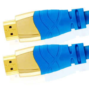 Cablesson Kaiser II 10m High Speed HDMI Cable - 8k, 4, 3D, Full HD, Ultra HD, 2160p, HDR, ARC, Ethernet - (HDMI 2.1/2.0b/2.0a/2.0/1.4) For PS4, Xbox One, Wii, Sky Q, LCD, LED, UHD, CL3 certified - Blue