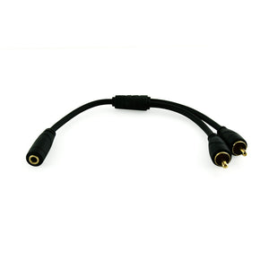 Ivuna RCA (Phono) Male to Female ( 3.5mm Stereo) Jack Cable 0.2 Metre - Black