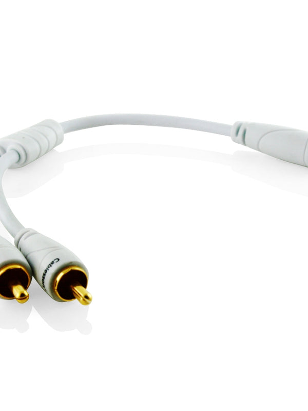 Ivuna RCA male to Female 3.5mm Jack Analogue cable - White, 0.2m - High performance Stereo Audio Adapter Cable - for iPhone, iPod, MP3 to Home Theater, Receiver or any audio device with audio output