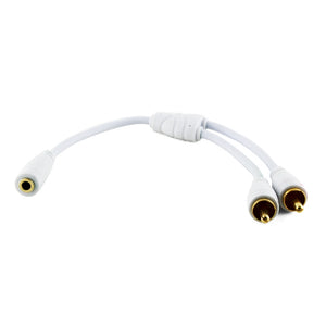 Ivuna RCA male to Female 3.5mm Jack Analogue cable - White, 0.2m - High performance Stereo Audio Adapter Cable - for iPhone, iPod, MP3 to Home Theater, Receiver or any audio device with audio output