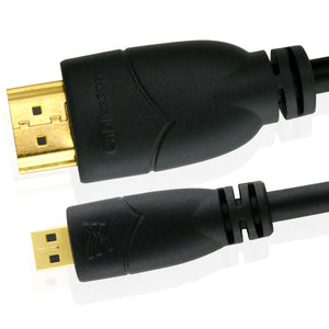 Cablesson Basic 1.5m / 1.5 meter Micro (Type D) HDMI to HDMI High Speed Cable with Ethernet (Latest 1.4a / 2.0 version) Gold Plated 3D Full HD 1080p 4k2k For Connecting HD Devices using the new Micro HDMI connector for Microsoft Surface tablet, Digital SLR Cameras, Mobile Phone and Other Tablets.