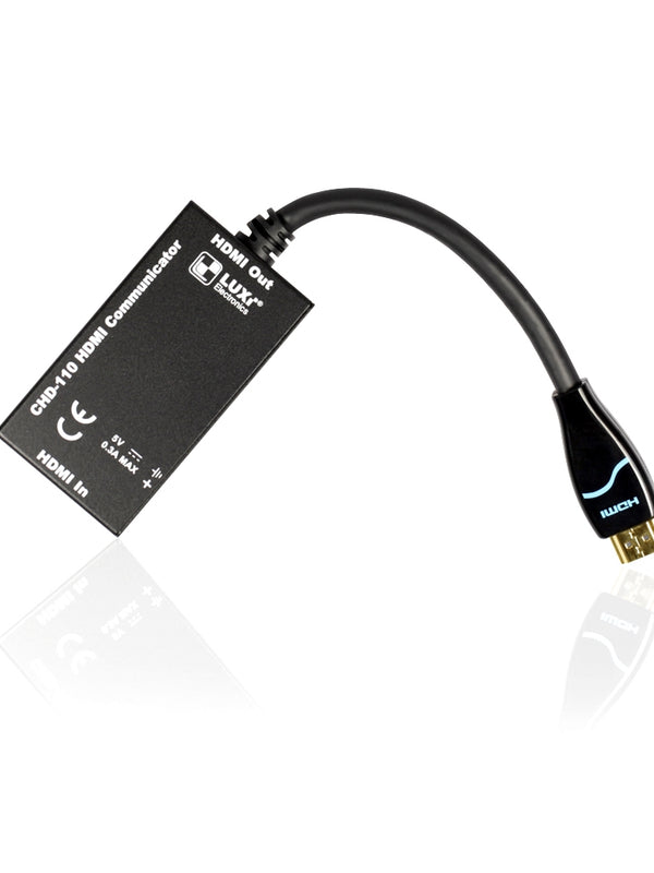 LUXI HDMI Communicator (CHD-110) - 24k Gold plated connectors, CE, FCC and RoHS compliant and 3D, 4k (Ultra HD) compatible, Deep Color - PVC Casing
