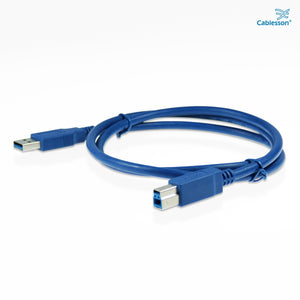 Cablesson - USB 3.0 A auf USB B 1-5m - Stecker auf Stecker - Blau