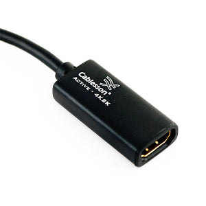Cablesson - DisplayPort to HDMI Female Adapter - Active - Black