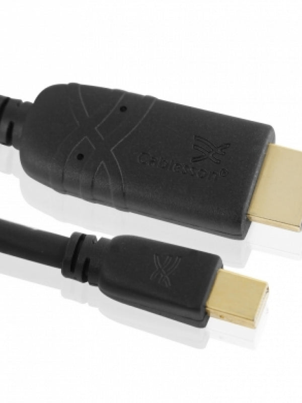 3m - Mini Displayport auf HDMI Kabel von Cablesson - ( VIDEO Adapterkabel für Apple MacBook Unibody / Apple iMac / Pro / Air & PC mit Mini Displayport Anschluss) ** Unterstützt Audio und neuen Thunderbolt Anschluss ** Full HD 1080p - 24k vergoldete Stecker (Schwarz)